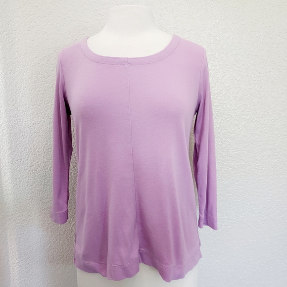 J. Jill Tops - ⭐️5/$20 J. Jill Lavender 3/4 Sleeves Cotton Tee Size XS
